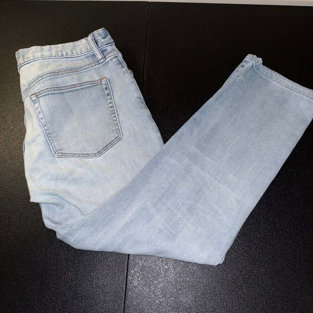 Uniqlo Jeans Light Wash Mid-Rise Straight Leg Denim Pants 33x34